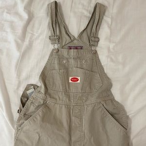 revolt khaki baggy carpenter overalls